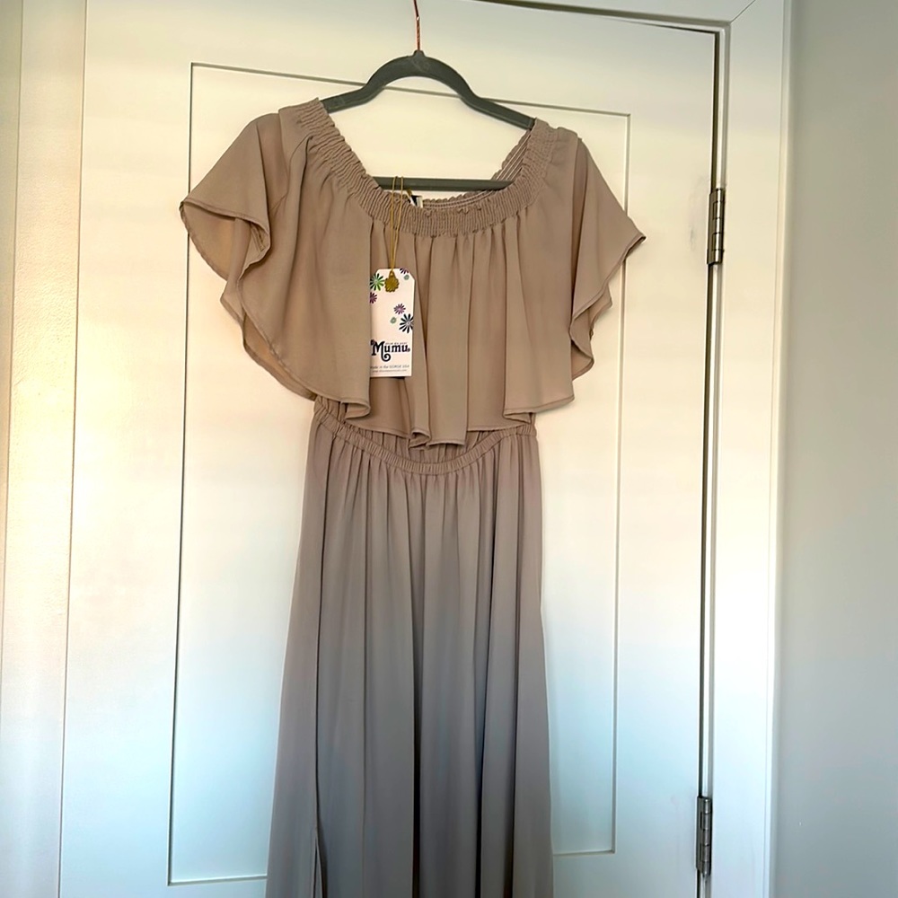 Cream full length maxi dress